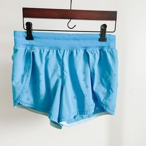 Blue lululemon running shorts